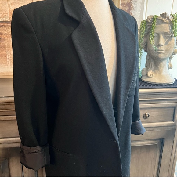 Vintage Black Wool Blazer size 6 - Picture 4 of 8